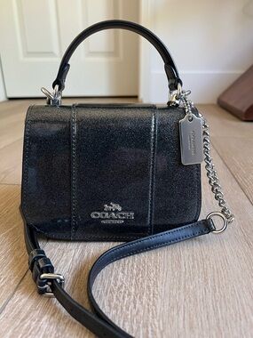 No longer available Coach Lysa Gunmetal Gray Top Handle Leather Mini Satchel